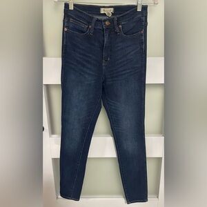 🍂 Blue Madewell Women's Dark Blue 10” high rise skinny jeans EUC